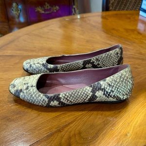 Genuine Snakeskin Python Jean Michael Cazabat Flats SZ 6.5  MADE IN ITALY